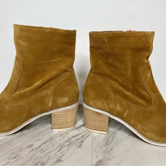 New! Crevo Jade Sand Suede Stacked Heel Bootie 9 - Picture 8 of 14